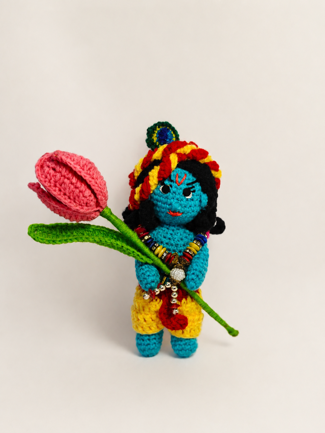 Handmade Crochet Krishna Doll 🦚💙-image