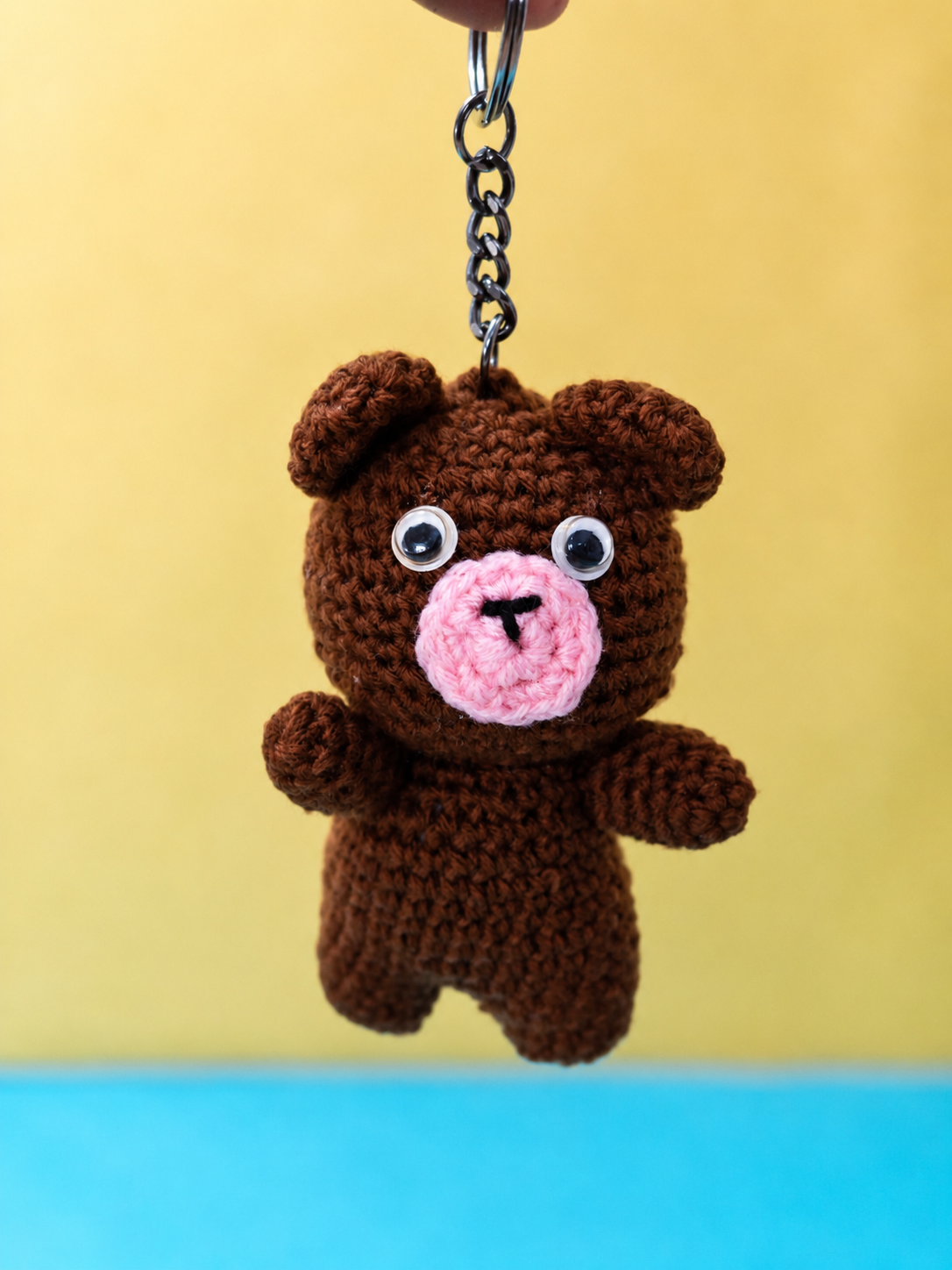 Crochet Teddy Bear Keychain 🧸🤎-image